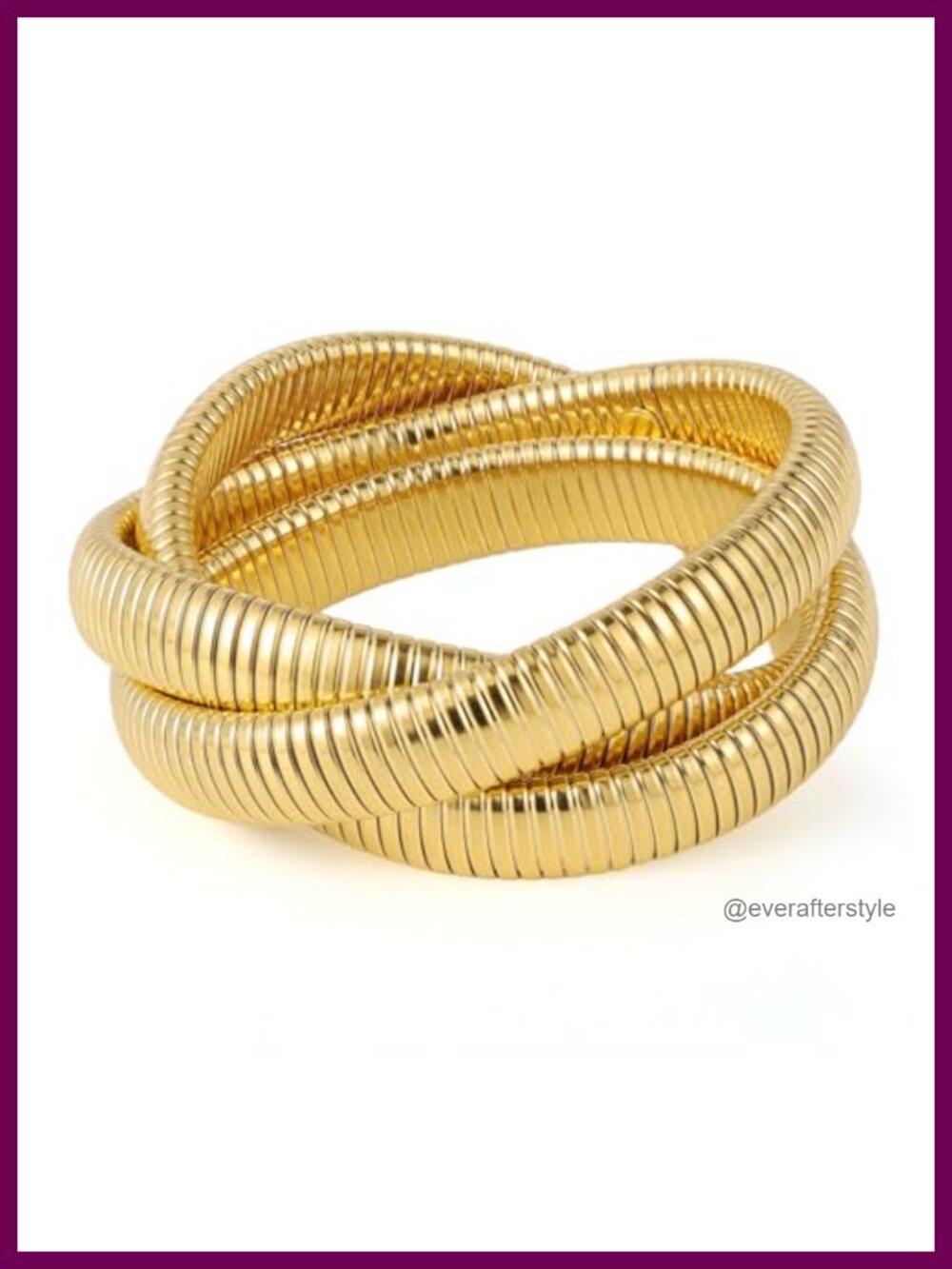 18K Gold Plated Stainless Steel Bangle Bracelet Set Stackable